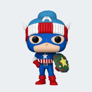 Funko Pop CAPITÁN AMÉRICA con ESCUDO NAVIDEÑO |Holiday Marvel|