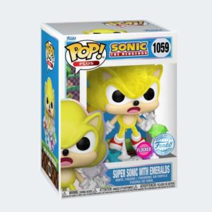 Funko Pop SUPER SONIC con ESMERALDAS FLOCKED